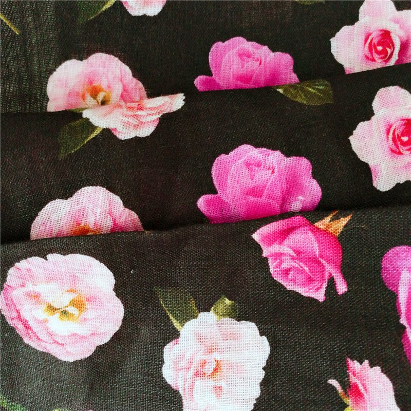 OEM Custom Designs Digital Printed 100% Linen Fabric For Garment
