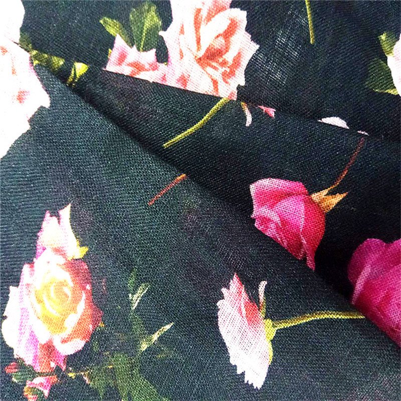 OEM Custom Designs Digital Printed 100% Linen Fabric For Garment