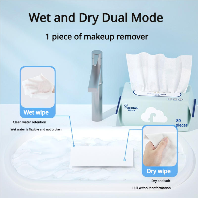 Free sample Disposable Unbleached Bamboo Dry Cleansing Cloths Hand & Face Dry Wipes Organic Facial Make Up Wipes Towel