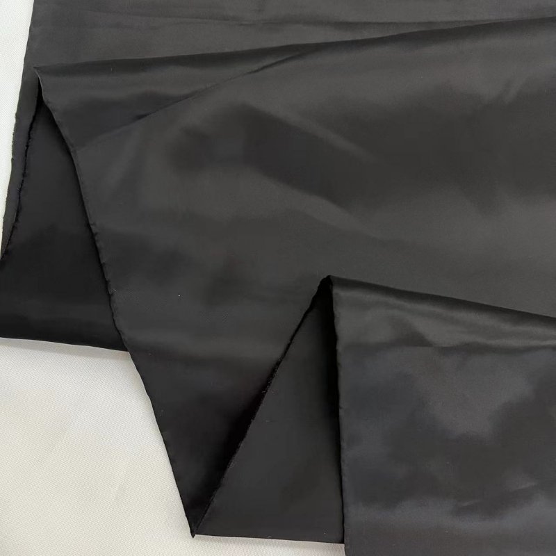 Customized color Textile 30D satin Bright black Smooth waterproof 100Poly Imitate Memory Fabric