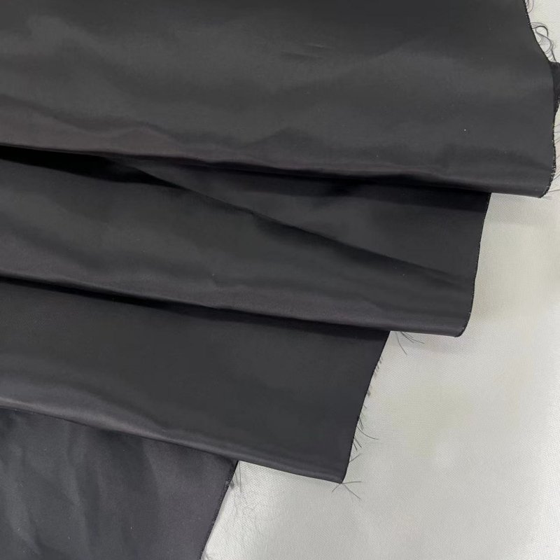 Customized color Textile 30D satin Bright black Smooth waterproof 100Poly Imitate Memory Fabric