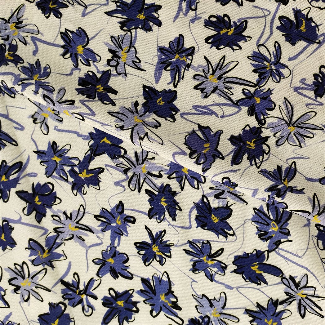 Price Favorable Custom Organic Print 170gsm Middle Weight Floral Pure Linen 100% Linen Printed Fabric For Clothing