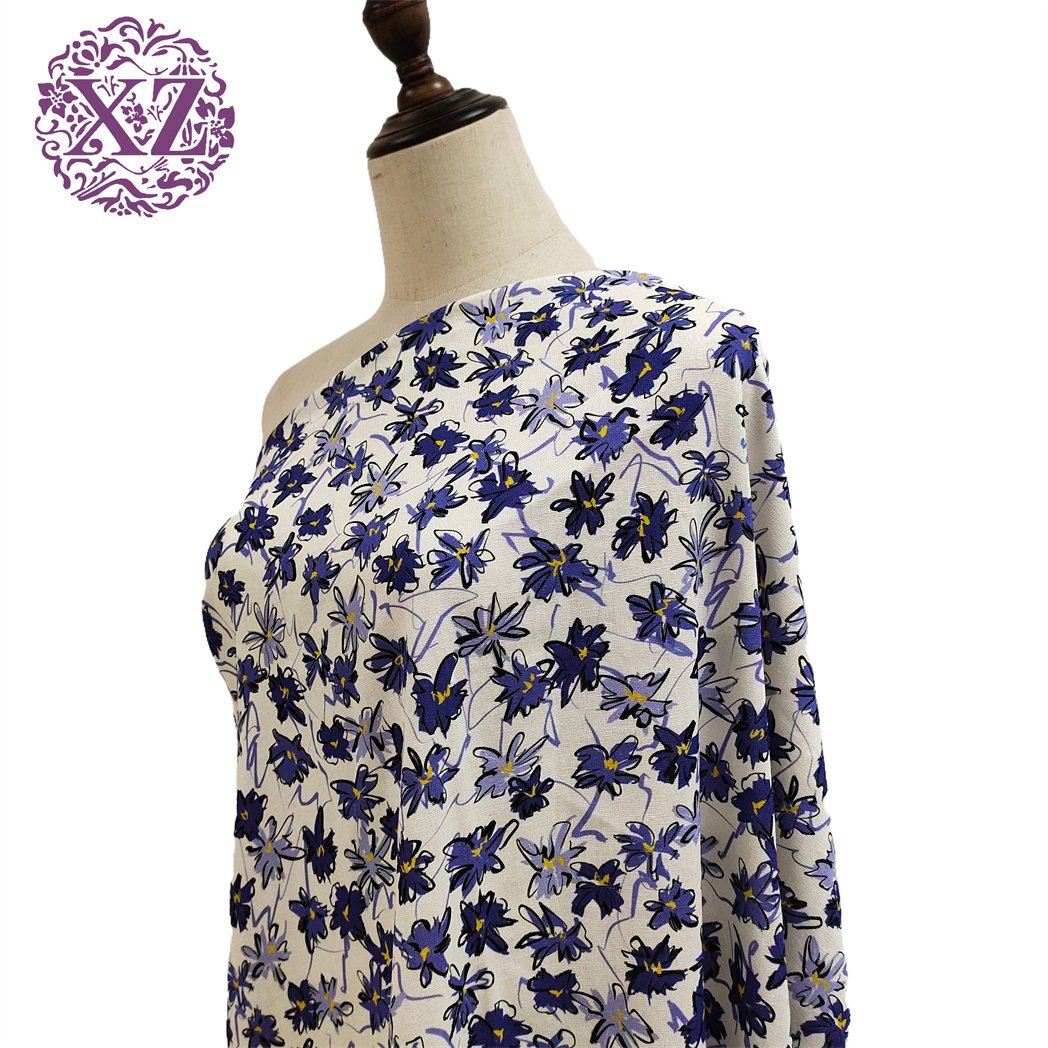 Price Favorable Custom Organic Print 170gsm Middle Weight Floral Pure Linen 100% Linen Printed Fabric For Clothing