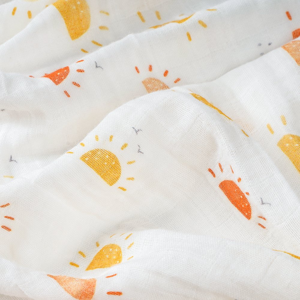 New Fashion Customizable Cute Printed 8 Layer Soft 70% Bamboo 30% Organic Cotton Fabric Muslin Infant Baby Swaddle Wrap Blanket