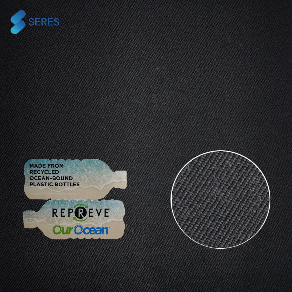 New Fabric 150D REPREVE Ocean Recycled Polyester Woven Twill Rpet Fabric For Fashion Garment Clothing