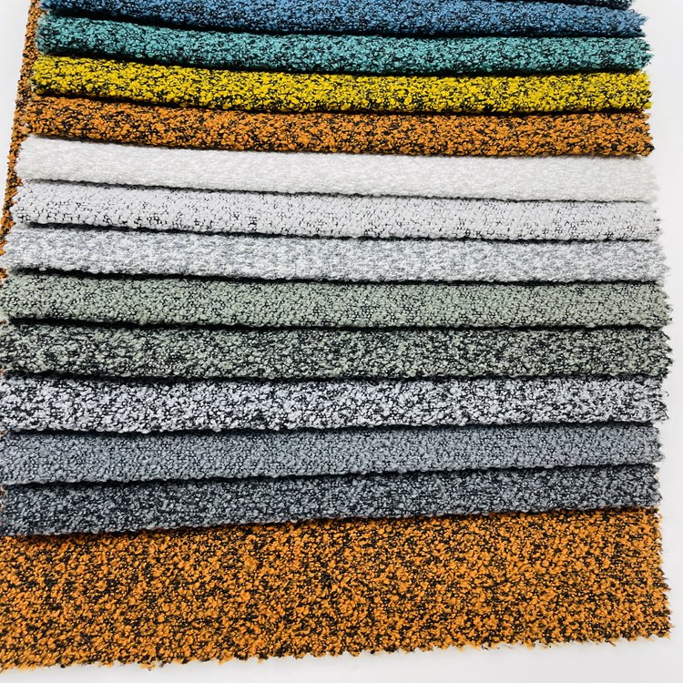 Hot-selling Cost-effective 100 polyester linen fabric circular yarn knitted loop fleece upholstery fabric for furniture sofa