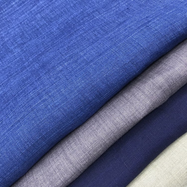 100% Linen Fabric Eco Friendly Lightweight Solid Dyed Woven Plain Fabric Pure Linen For Home Bedding
