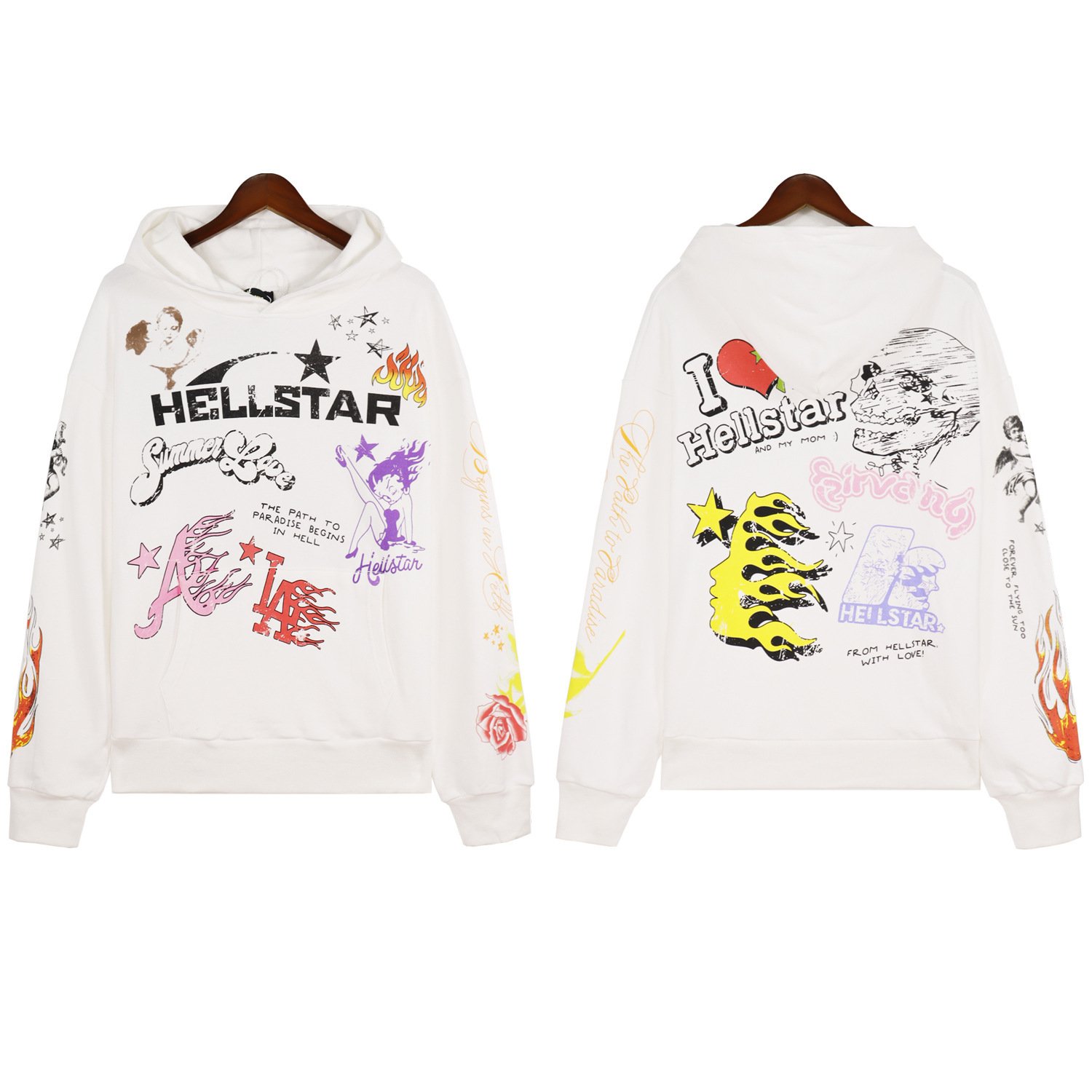 New Retro Fashion Brand 100% Cotton American Letter-printed Casual Hoodie is the Same for Men and Women
