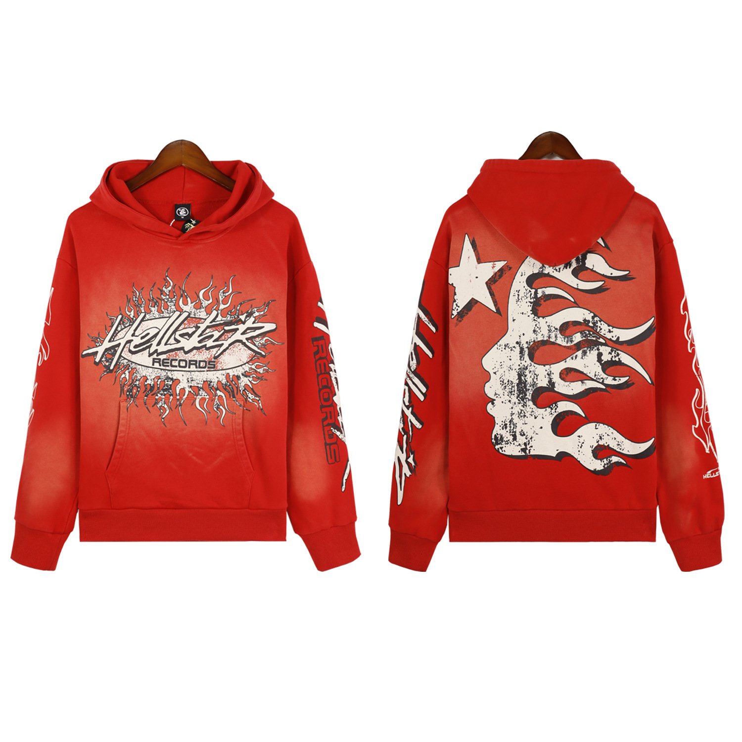 New Retro Fashion Brand 100% Cotton American Letter-printed Casual Hoodie is the Same for Men and Women