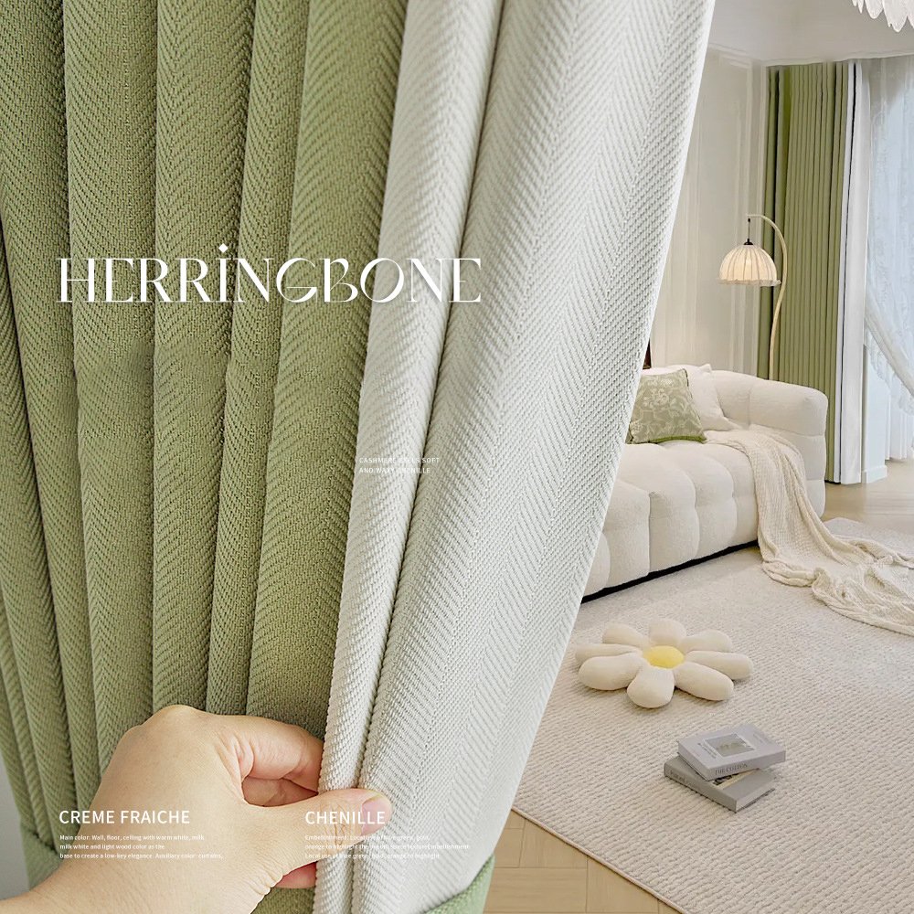 Ins Soft Rich Set Of 2 Panels 52x63 Inch Linen Fabric Curtains Solid Color Stitching Blackout Curtains For Window Decoration
