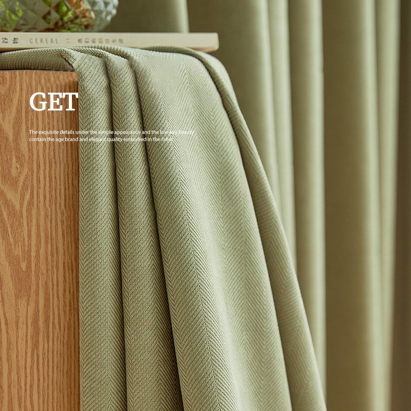 Ins Soft Rich Set Of 2 Panels 52x63 Inch Linen Fabric Curtains Solid Color Stitching Blackout Curtains For Window Decoration