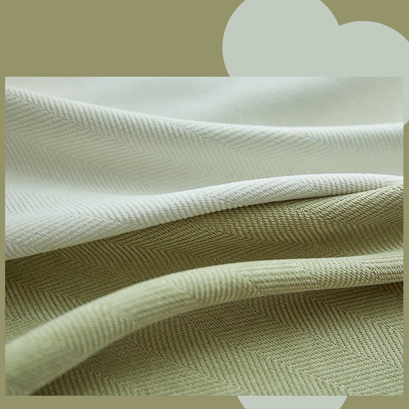 Ins Soft Rich Set Of 2 Panels 52x63 Inch Linen Fabric Curtains Solid Color Stitching Blackout Curtains For Window Decoration