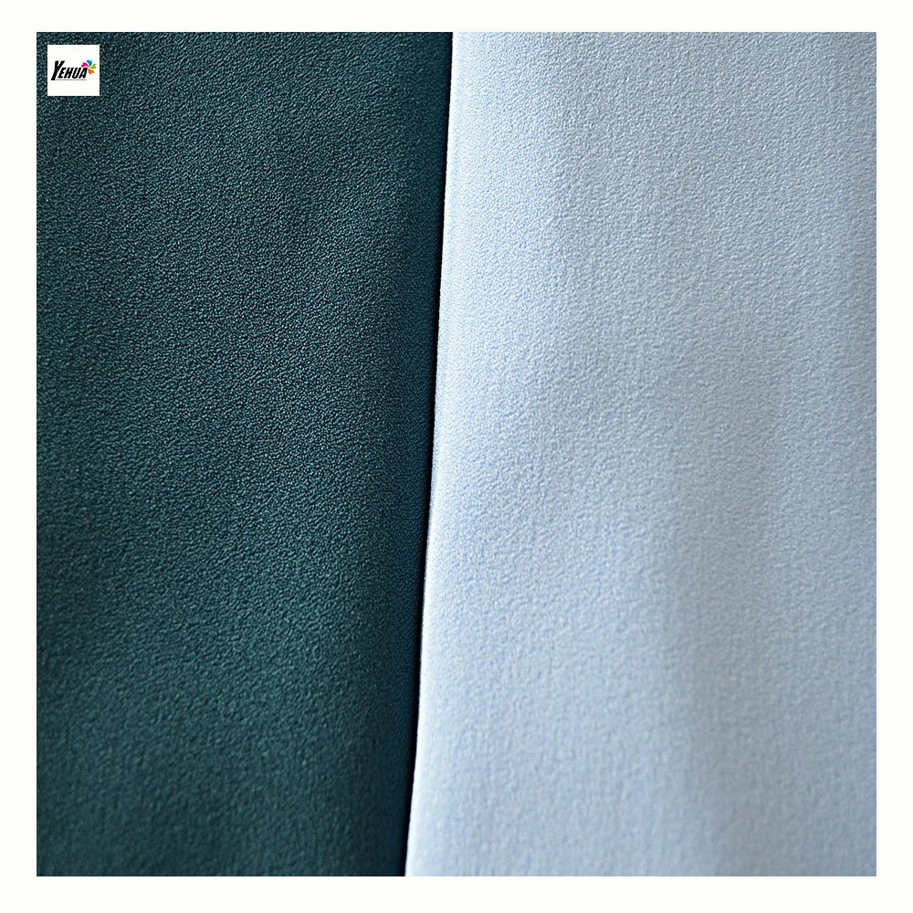 Free sample 120-130gsm high stretchable 100% polyester fabric crepe come moss crepe fabrics for clothing