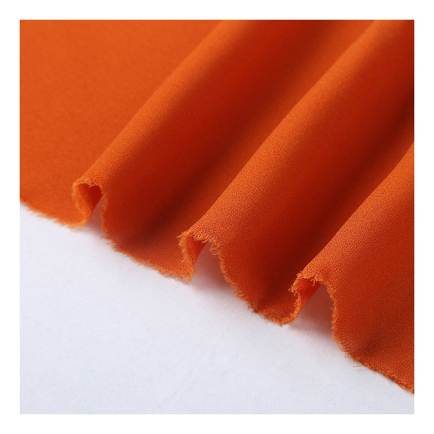 Free sample 120-130gsm high stretchable 100% polyester fabric crepe come moss crepe fabrics for clothing