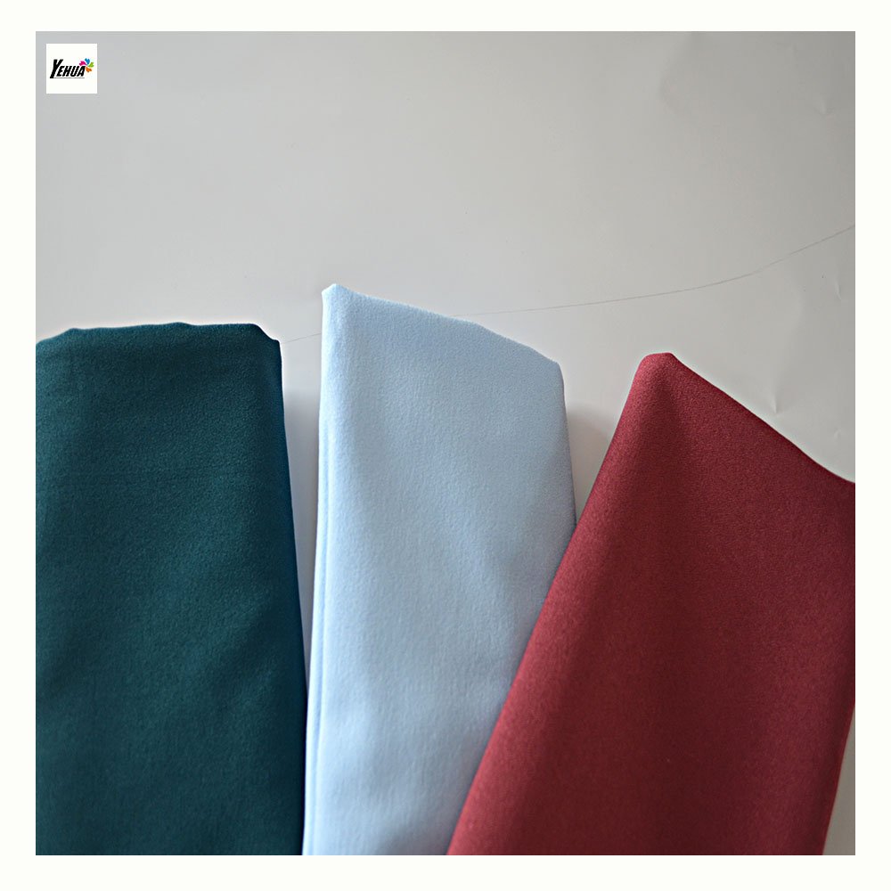 Free sample 120-130gsm high stretchable 100% polyester fabric crepe come moss crepe fabrics for clothing