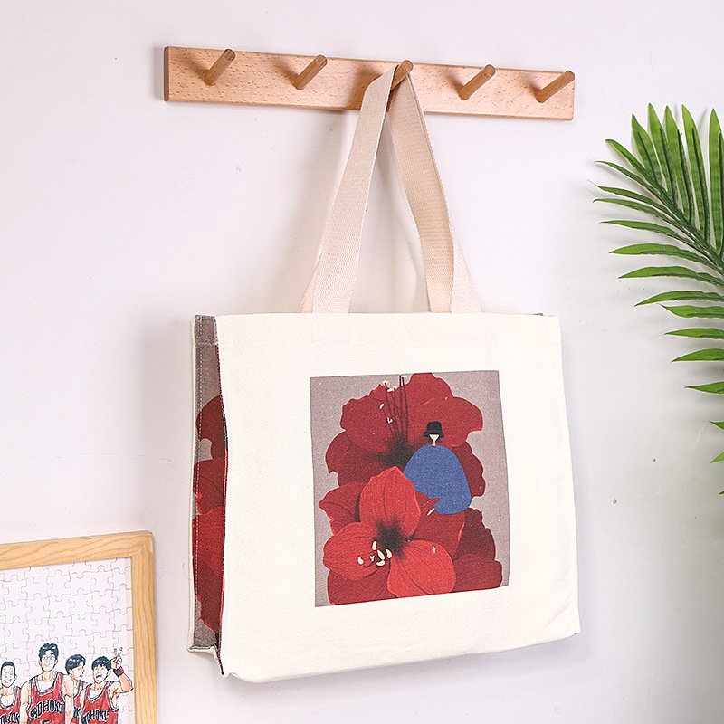 2024 Factory Customize Logo Canvas Fabric Reusable Shopping Bag Supermarket Cotton Bag Portable polyester bag