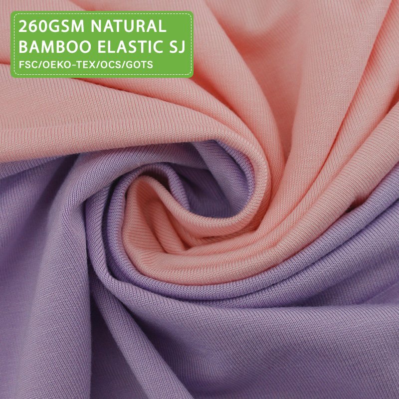 FSC/OEKO TEX certificate natural bamboo spandex elastane single jersey fabric for home wear kids underwear