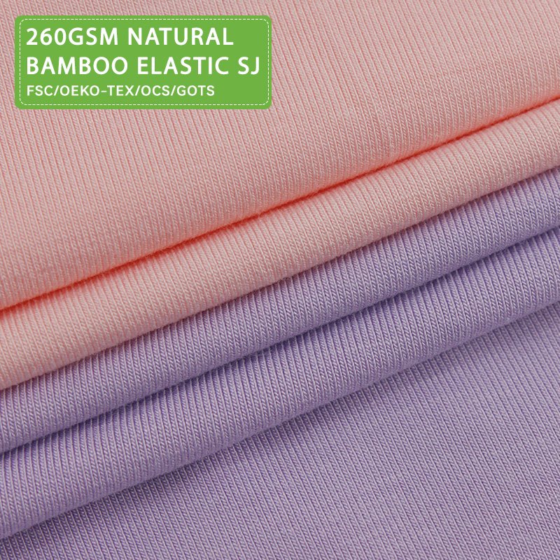 FSC/OEKO TEX certificate natural bamboo spandex elastane single jersey fabric for home wear kids underwear