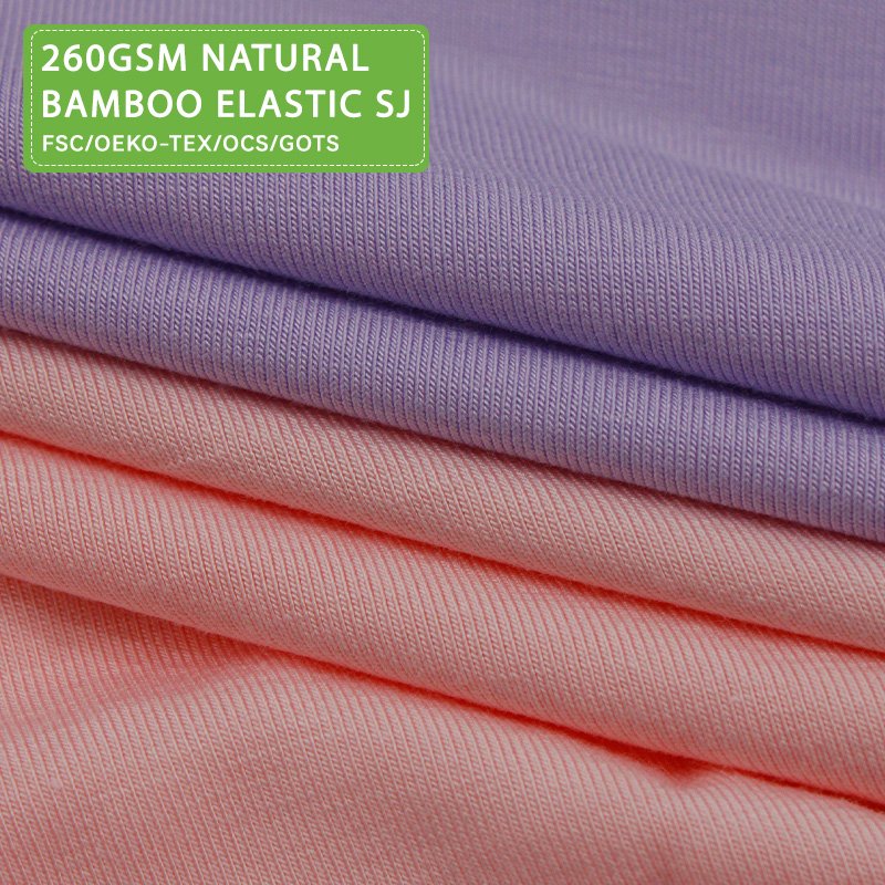 FSC/OEKO TEX certificate natural bamboo spandex elastane single jersey fabric for home wear kids underwear