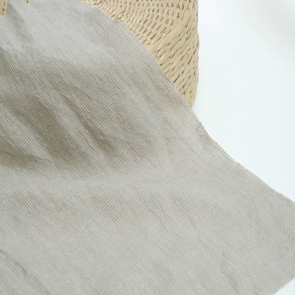 8599 Sample order 100%linen Bird Lattice Yarn-dyed Check Linen 162gsm Washed Linen fabric For Clothing