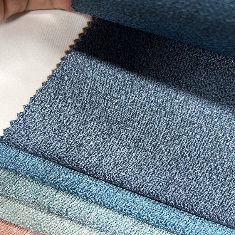 Sofa fabric wholesale high quality Linen home textile cover woven furniture 100% Polyester new upholstery Linen sofa fabric 2024