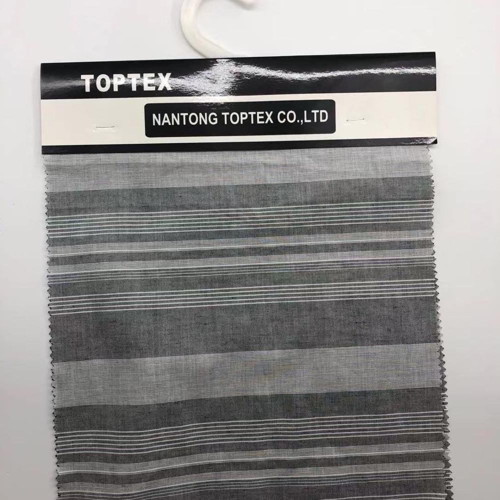 Nantong textile woven yarn dyed linen and cotton custom fabric