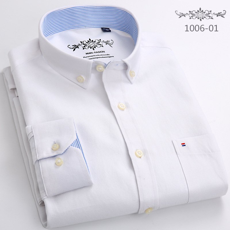 Men's Slim Shirt Summer for Men Formal Work Shirts Stand Velour Fabric Long Sleeve Casual Oxford Knitted Large Size 1 Piece