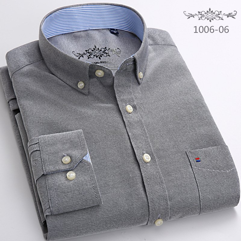 Men's Slim Shirt Summer for Men Formal Work Shirts Stand Velour Fabric Long Sleeve Casual Oxford Knitted Large Size 1 Piece