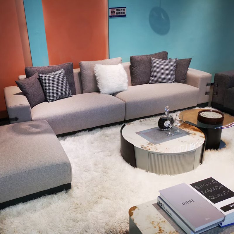 Modern Italy Style Couch Manufacturers Modern Living Room Set Furniture Hotel Cotton Linen Fabric Luxury Sofa