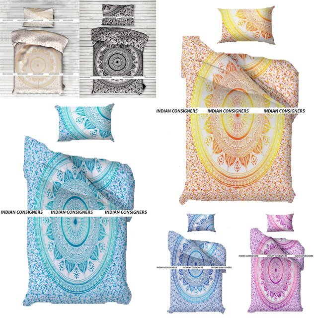 Bohemian Hippie Handmade Home Decor Cotton Bedding Quilt Cover Mandala Twin Size Duvet Cover