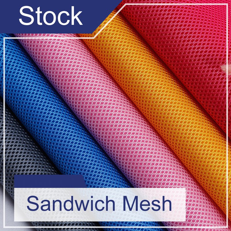 Ready To Ship Breathable 100% Polyester 3D Spacer Air Layer Sandwich Mesh Fabric For Sport Shoes