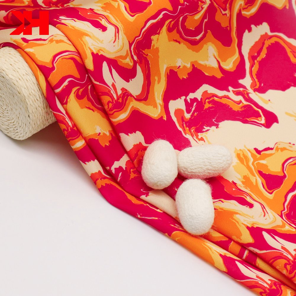 Kahn satin charmeuse custom fabric printing 100 polyester fabric for garment