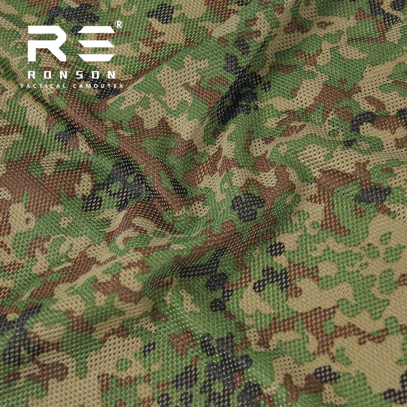JSDF camo polyester Mesh 230gsm Japanese Self-Defense camouflage fabric heavier mesh for tactical gear and bags