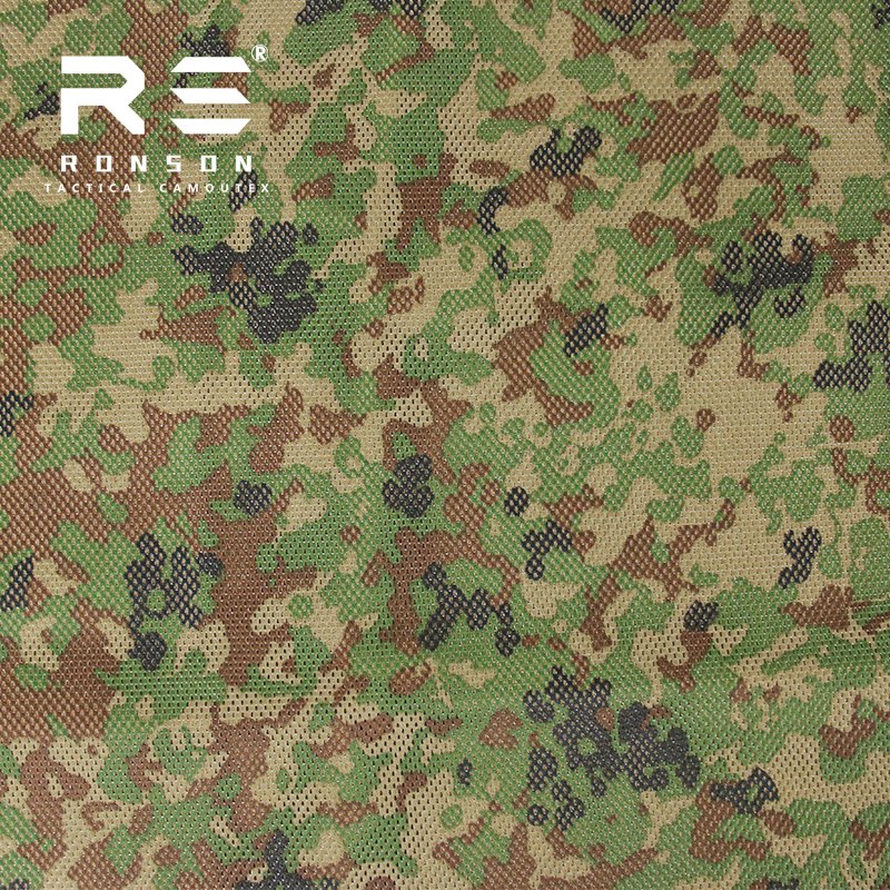 JSDF camo polyester Mesh 230gsm Japanese Self-Defense camouflage fabric heavier mesh for tactical gear and bags