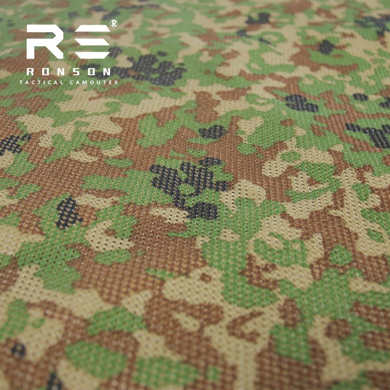 JSDF camo polyester Mesh 230gsm Japanese Self-Defense camouflage fabric heavier mesh for tactical gear and bags
