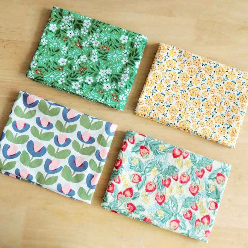 Customised high quality digitally printed cotton crepe floral pattern tea towel, washable, kitchen napkin
