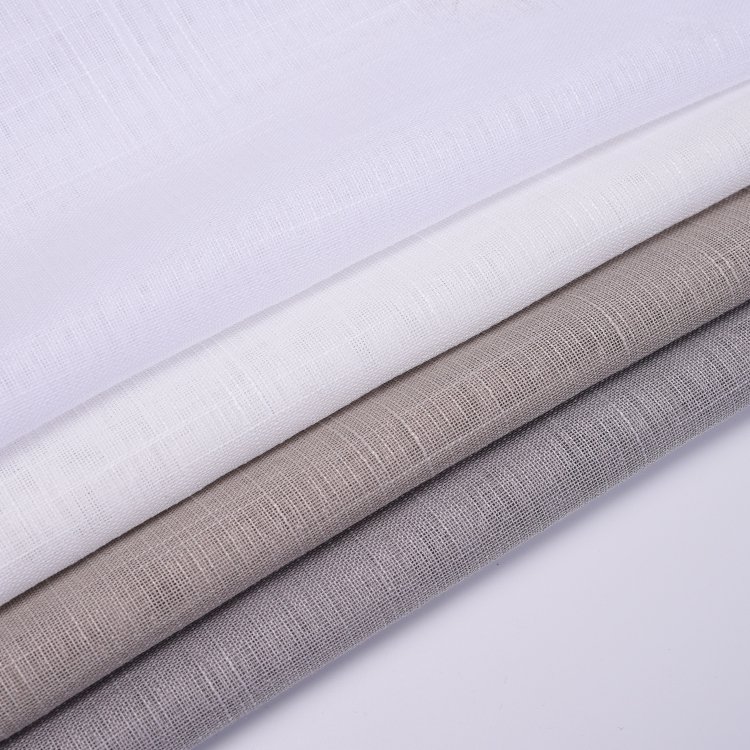 Professional Manufacturer Supplier High Quality Doris Slub Tulle fabric 100% Polyester Linen Look Fabric Home Textile Fabric