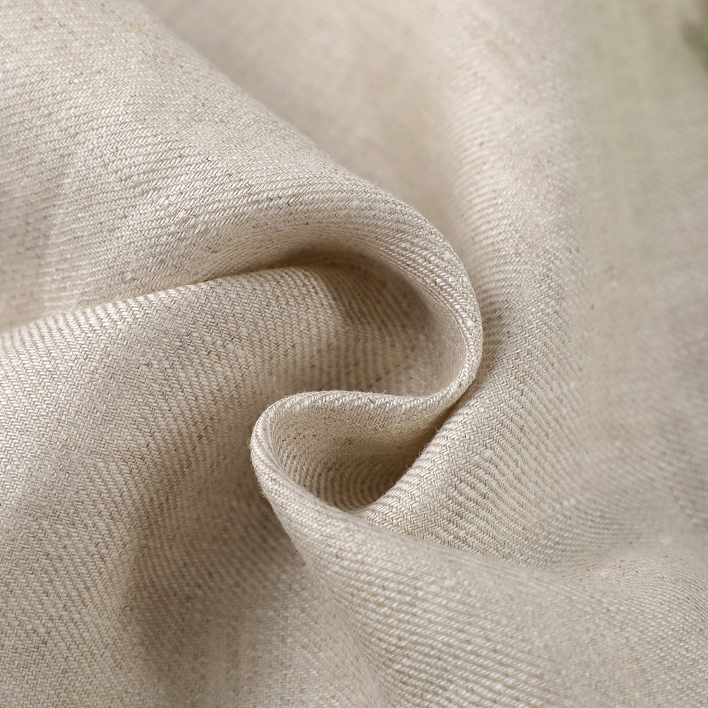 Factory Wholesale Direct Sale Solid Color Twill Style Heavyweight Pure Linen Black-out Woven Garment Fabric