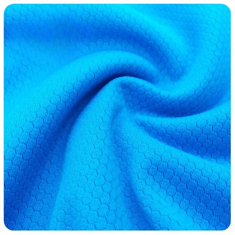 Wholesale white recycled polyester honeycomb mesh sports jersey fabric for sportswear football jersey sublimation printing