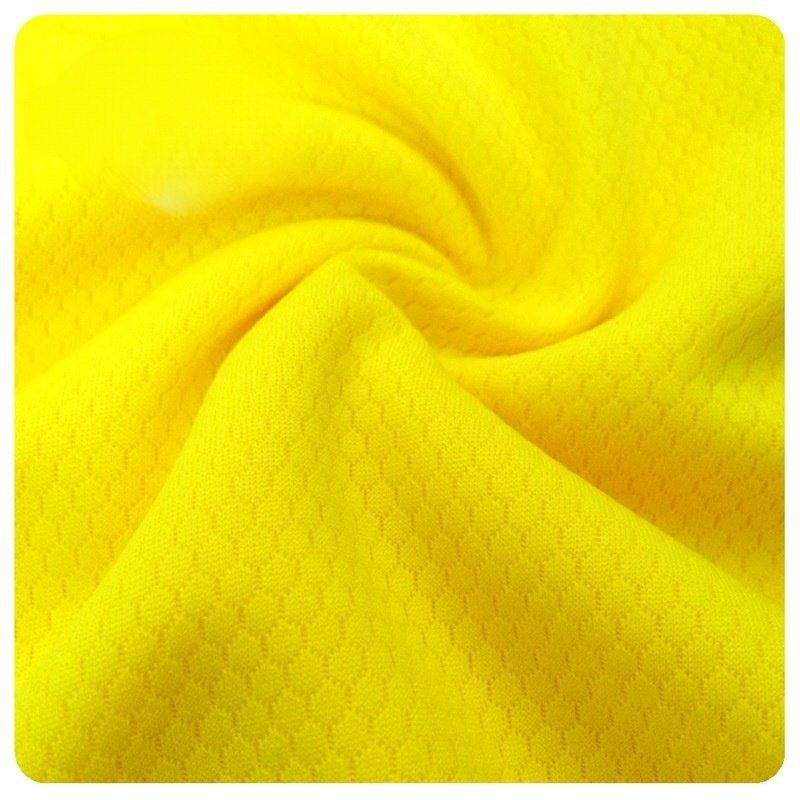 Wholesale white recycled polyester honeycomb mesh sports jersey fabric for sportswear football jersey sublimation printing