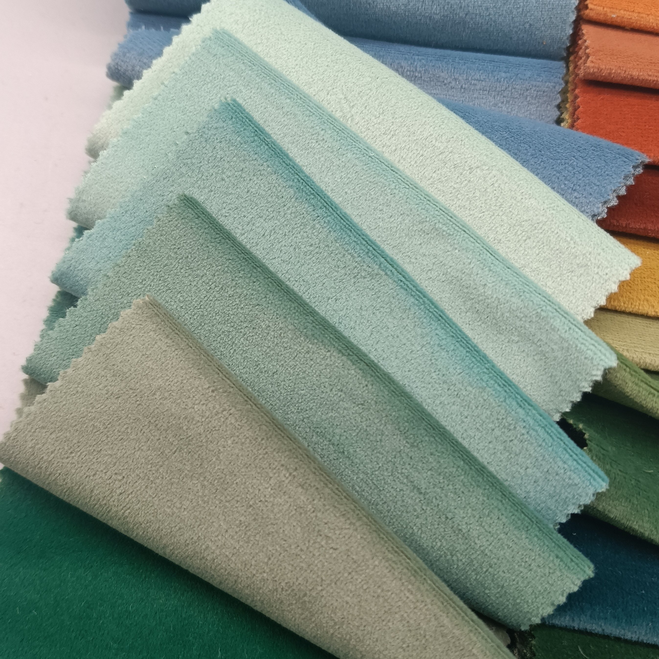 100% polyester knitted plain velvet soft No Shinning Microfiber Mosha velvet sofa fabric for home upholstery hot sales