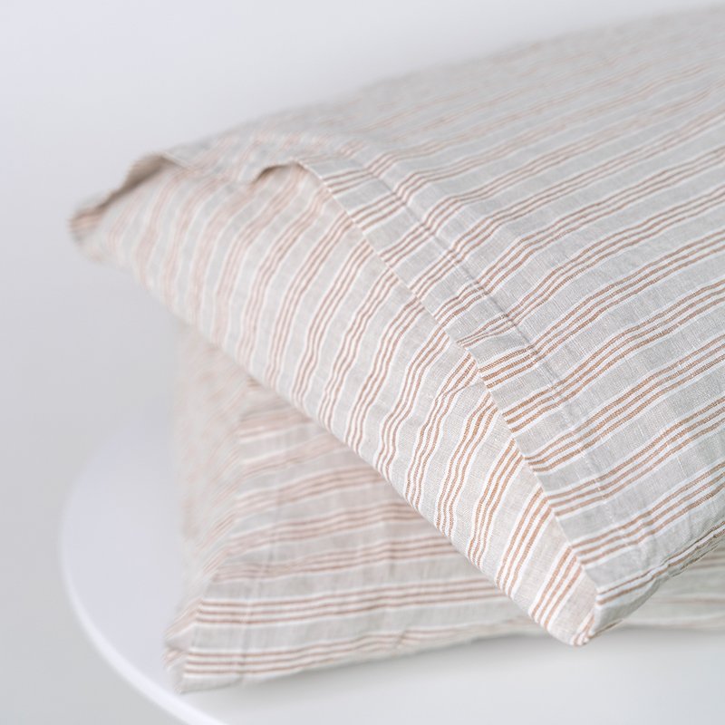 New color stripe king size full queen double twin custom french prewashed pure linen bed sheets duvet cover sheet