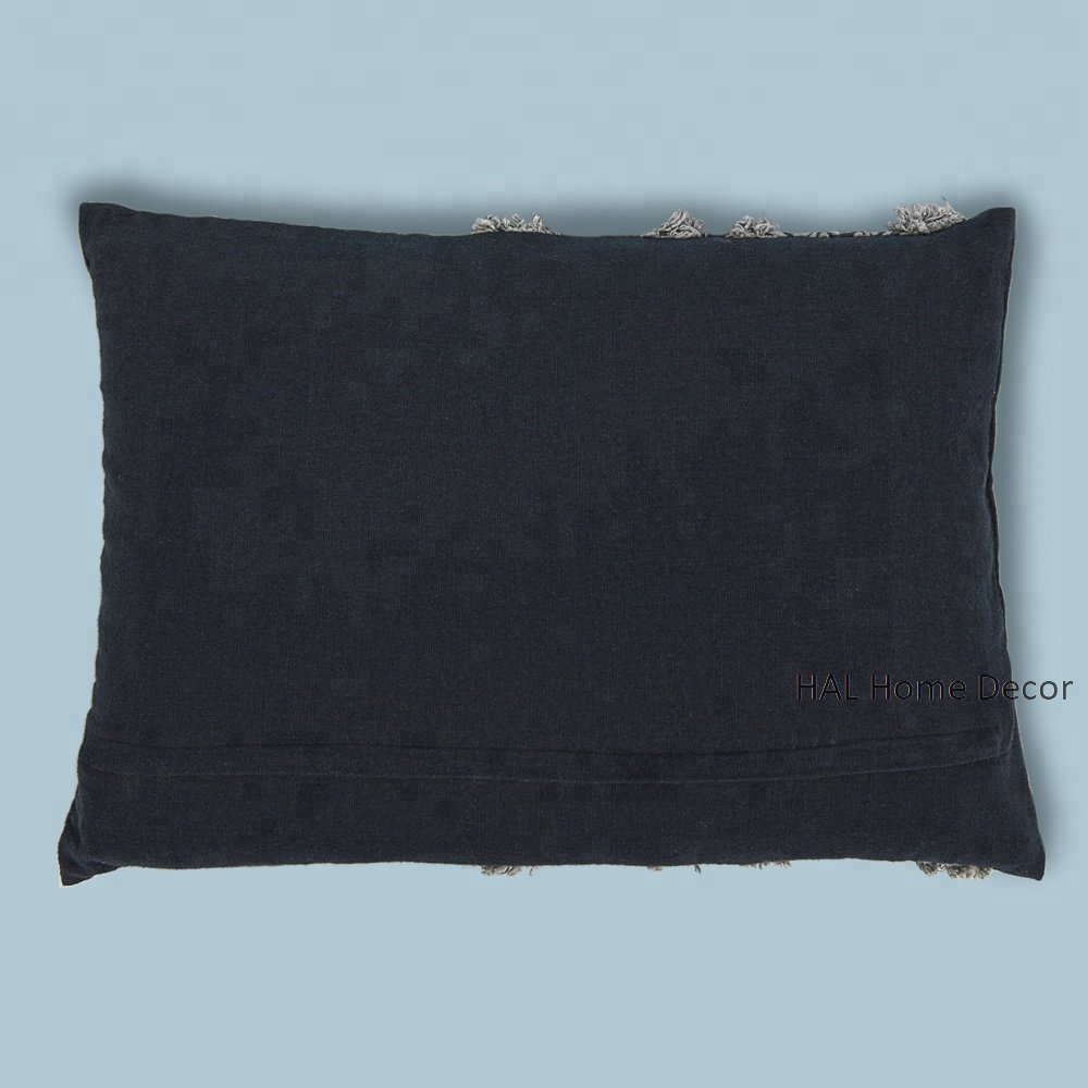Decorative Handcrafted Bohemian Cushion Black And White Designer Lumbar 35x50cm Pillow Cover fo home sofar decoration