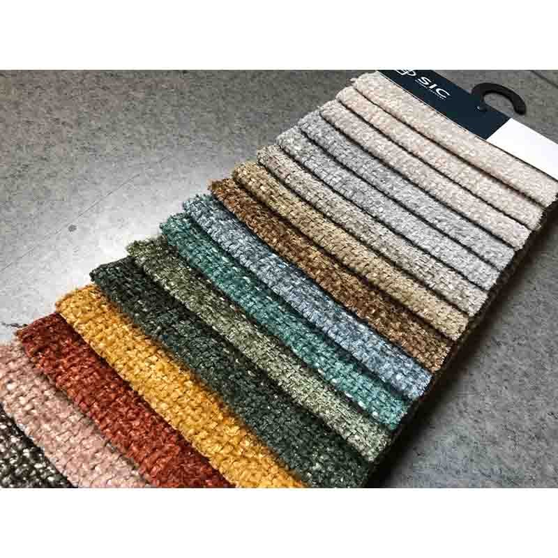 Multicolor Solid 410gsm Upholstery Home Textile Linen Look Curtain Sofa Chenille Fabric