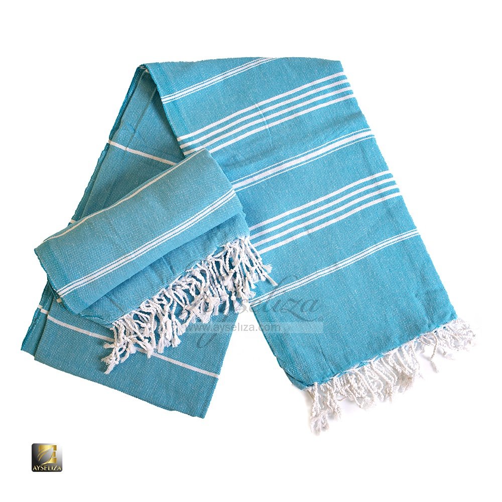 Stylish Peshtemal Wholesale Turkish Cotton Towels with Logo Custom Print Fabric Sand Free Fast Drying Multipurpose Durable Fouta