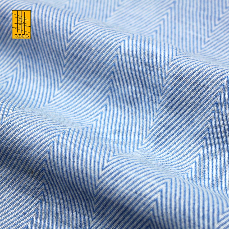 Popular Yarn Dyed Natural 52%Linen 48%Cotton Stripe Herringbone Fabric for Suit Pants Home Textile