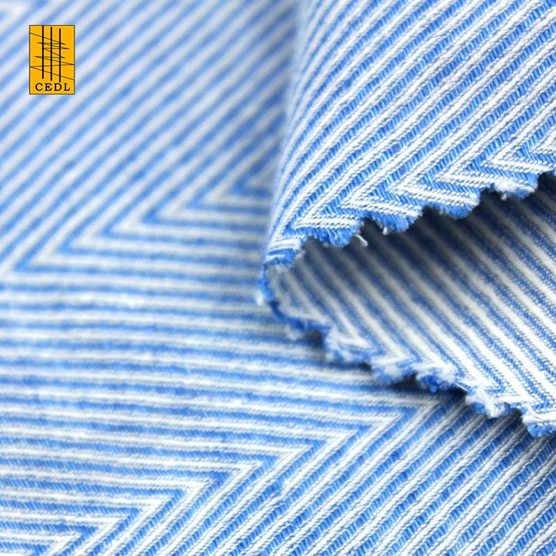 Popular Yarn Dyed Natural 52%Linen 48%Cotton Stripe Herringbone Fabric for Suit Pants Home Textile