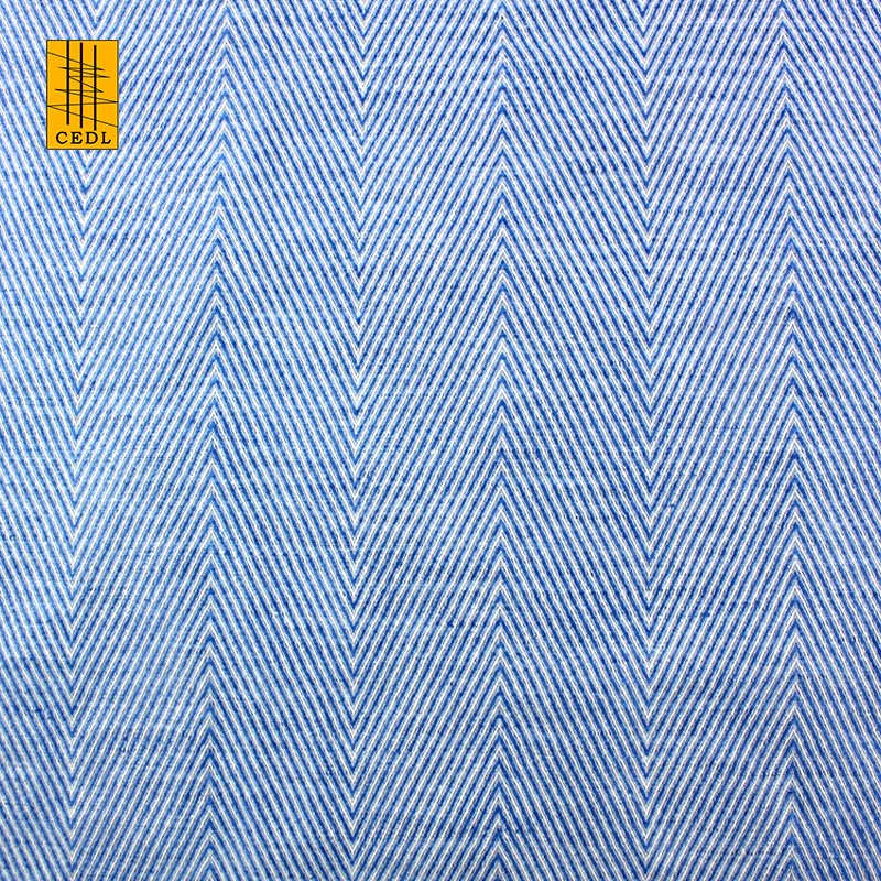 Popular Yarn Dyed Natural 52%Linen 48%Cotton Stripe Herringbone Fabric for Suit Pants Home Textile
