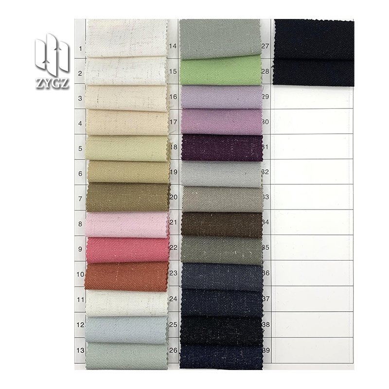 Elegant 87%Polyester 7%Linen 6%Spandex Stretch Fashion Fabric Wholesale for Autumn Women's Dress Clothing T-shirt