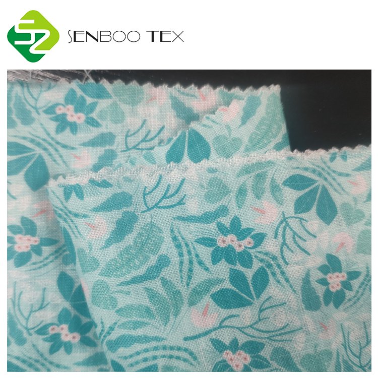Custom Printed 150gsm 100% Linen Fabric Floral Design for Bags & Dresses Woven & Breathable Home Textiles